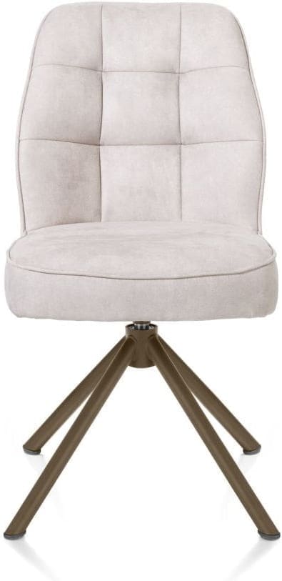 Henders & Hazel Bell eetkamerstoel - steelbrown frame recht - draaibaar - pocket - stof calabria - kiezel Grijs|Wit Eetkamerstoel