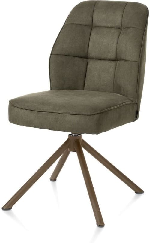 Henders & Hazel Bell eetkamerstoel - steelbrown frame recht - draaibaar - pocket - stof calabria - mosgroen Eetkamerstoel