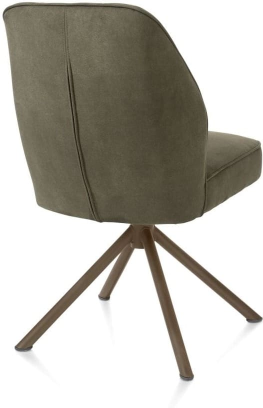 Henders & Hazel Bell eetkamerstoel - steelbrown frame recht - draaibaar - pocket - stof calabria - mosgroen Eetkamerstoel