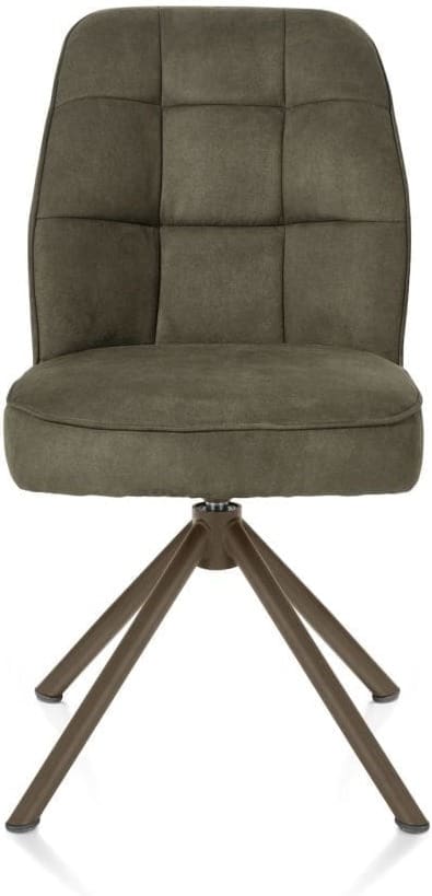 Henders & Hazel Bell eetkamerstoel - steelbrown frame recht - draaibaar - pocket - stof calabria - mosgroen Eetkamerstoel