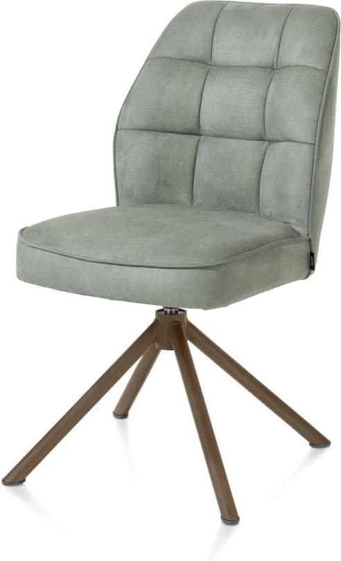 Henders & Hazel Bell eetkamerstoel - steelbrown frame recht - draaibaar - pocket - stof calabria - olijf Groen Eetkamerstoel