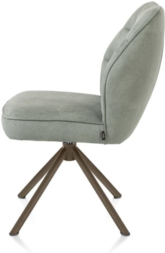 Henders & Hazel Bell eetkamerstoel - steelbrown frame recht - draaibaar - pocket - stof calabria - olijf Groen Eetkamerstoel
