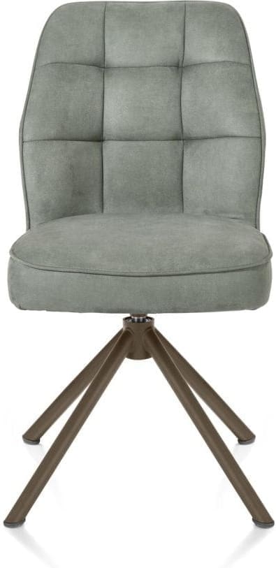 Henders & Hazel Bell eetkamerstoel - steelbrown frame recht - draaibaar - pocket - stof calabria - olijf Groen Eetkamerstoel