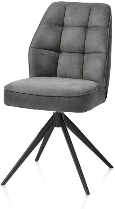 Henders & Hazel Bell eetkamerstoel - zwart frame - draaibaar - relax - pocket - stof calabria Antraciet Eetkamerstoel