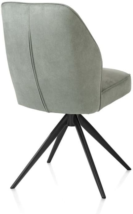 Henders & Hazel Bell eetkamerstoel - zwart frame - draaibaar - relax - pocket - stof calabria - olijf Groen Eetkamerstoel