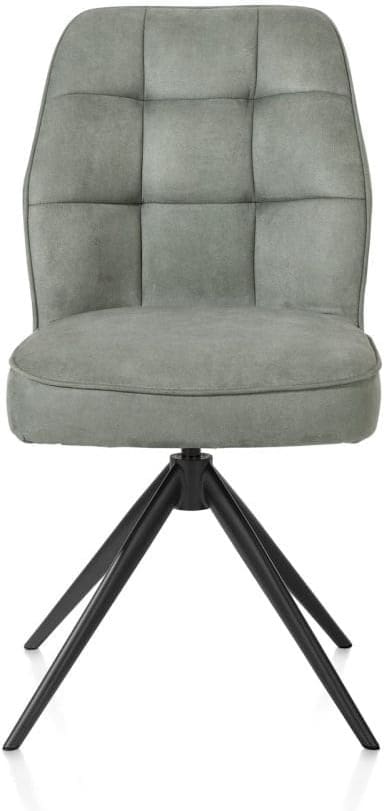 Henders & Hazel Bell eetkamerstoel - zwart frame - draaibaar - relax - pocket - stof calabria - olijf Groen Eetkamerstoel
