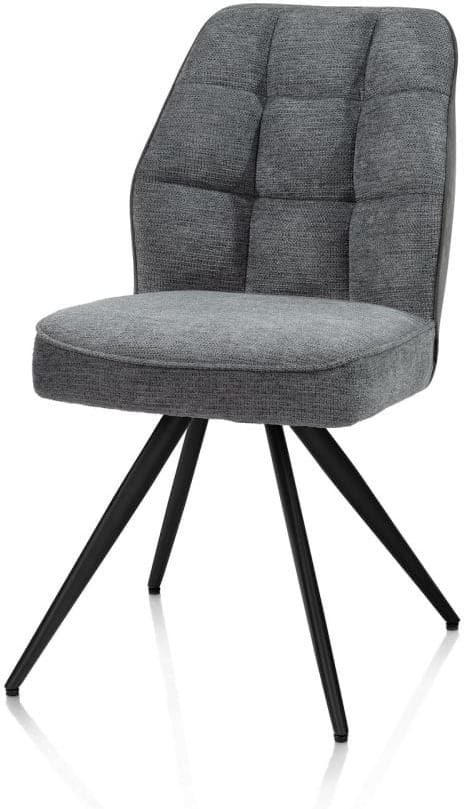 Henders & Hazel Bell eetkamerstoel - zwart frame - pocket - combi calabria/vada Antraciet Eetkamerstoel