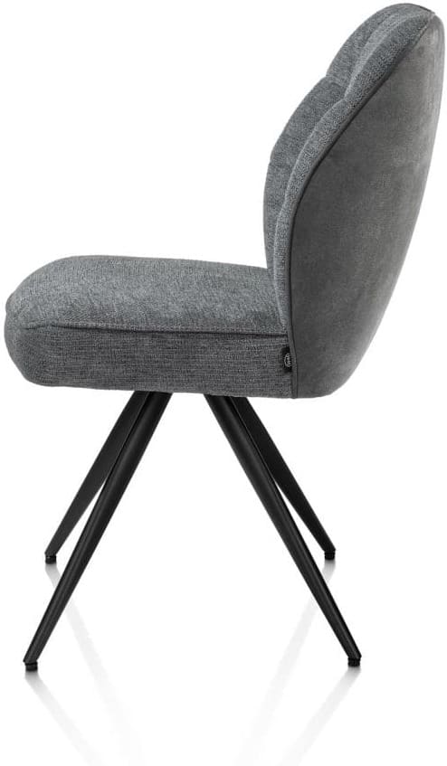 Henders & Hazel Bell eetkamerstoel - zwart frame - pocket - combi calabria/vada Antraciet Eetkamerstoel