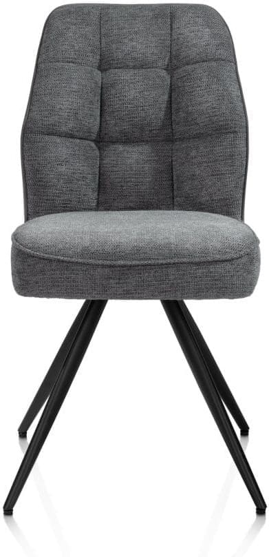 Henders & Hazel Bell eetkamerstoel - zwart frame - pocket - combi calabria/vada Antraciet Eetkamerstoel