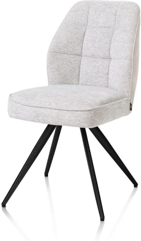 Henders & Hazel Bell eetkamerstoel - zwart frame - pocket - combi calabria/vada - kiezel Grijs|Wit Eetkamerstoel