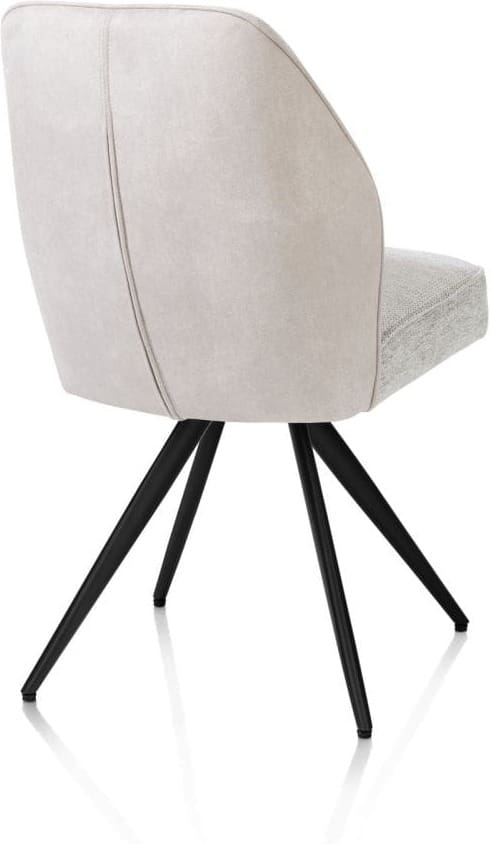 Henders & Hazel Bell eetkamerstoel - zwart frame - pocket - combi calabria/vada - kiezel Grijs|Wit Eetkamerstoel
