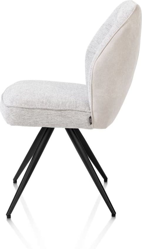 Henders & Hazel Bell eetkamerstoel - zwart frame - pocket - combi calabria/vada - kiezel Grijs|Wit Eetkamerstoel