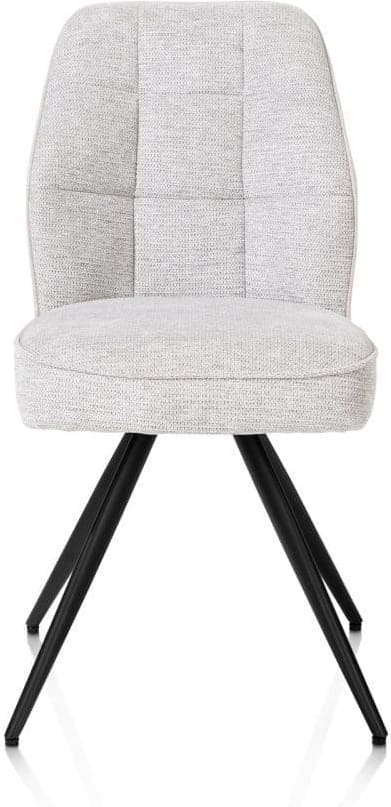 Henders & Hazel Bell eetkamerstoel - zwart frame - pocket - combi calabria/vada - kiezel Grijs|Wit Eetkamerstoel