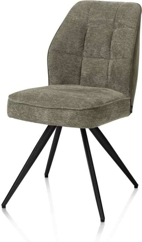 Henders & Hazel Bell eetkamerstoel - zwart frame - pocket - combi calabria/vada - mosgroen Eetkamerstoel