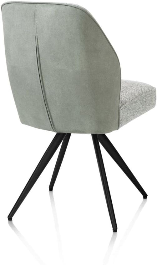 Henders & Hazel Bell eetkamerstoel - zwart frame - pocket - combi calabria/vada - olijf Groen Eetkamerstoel