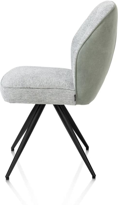 Henders & Hazel Bell eetkamerstoel - zwart frame - pocket - combi calabria/vada - olijf Groen Eetkamerstoel