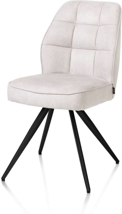 Henders & Hazel Bell eetkamerstoel - zwart frame - pocket - stof calabria - kiezel Grijs|Wit Eetkamerstoel