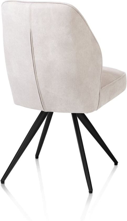 Henders & Hazel Bell eetkamerstoel - zwart frame - pocket - stof calabria - kiezel Grijs|Wit Eetkamerstoel