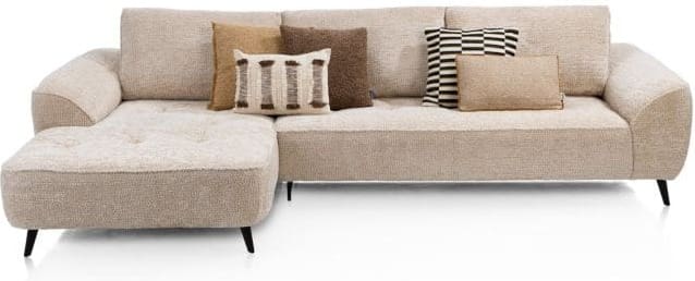 Henders & Hazel Belluno hoekbank links - stof derby Beige Bank