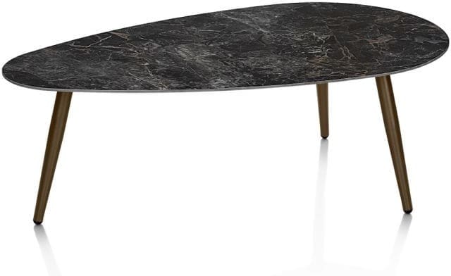 Henders & Hazel Nyla salontafel 2 delig keramiek antraciet poot steelbrown Antraciet Bijzettafel