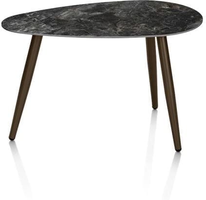 Henders & Hazel Nyla salontafel 2 delig keramiek antraciet poot steelbrown Antraciet Bijzettafel