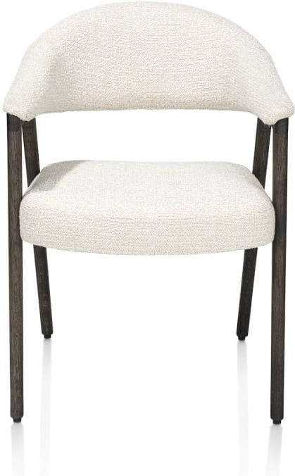 Henders & Hazel Zaya armstoel eiken basalt stof sevilla incl nosag - creme Beige|Wit Armstoel