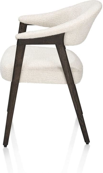 Henders & Hazel Zaya armstoel eiken basalt stof sevilla incl nosag - creme Beige|Wit Armstoel