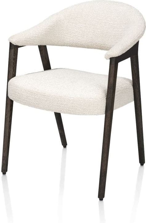 Henders & Hazel Zaya armstoel eiken basalt stof sevilla incl nosag - creme Beige|Wit Armstoel