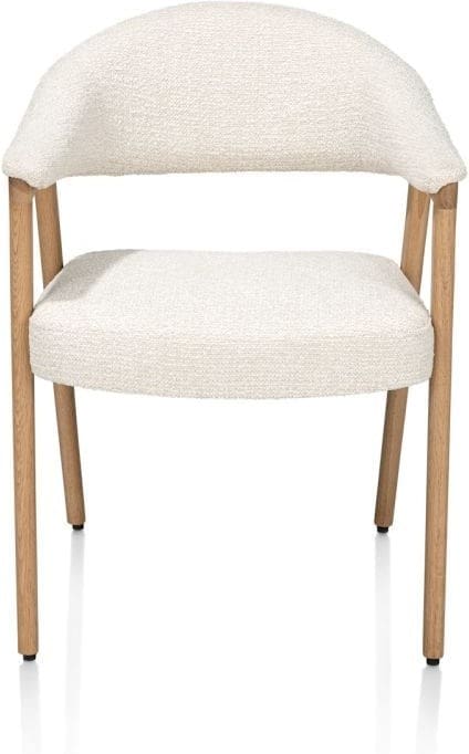 Henders & Hazel Zaya armstoel eiken natural stof sevilla incl nosag - creme Beige|Wit Armstoel