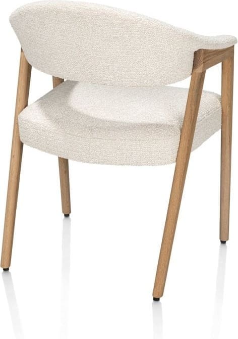 Henders & Hazel Zaya armstoel eiken natural stof sevilla incl nosag - creme Beige|Wit Armstoel
