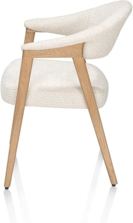 Henders & Hazel Zaya armstoel eiken natural stof sevilla incl nosag - creme Beige|Wit Armstoel