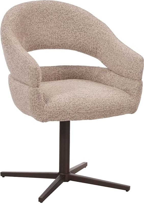 LABEL51 Eetkamerstoel Donna - Beige - Geweven - One Size Beige Eetkamerstoel