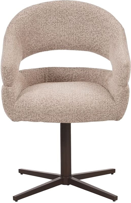 LABEL51 Eetkamerstoel Donna - Beige - Geweven - One Size Beige Eetkamerstoel