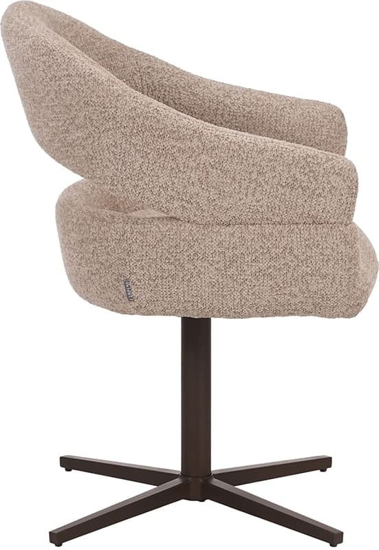 LABEL51 Eetkamerstoel Donna - Beige - Geweven - One Size Beige Eetkamerstoel
