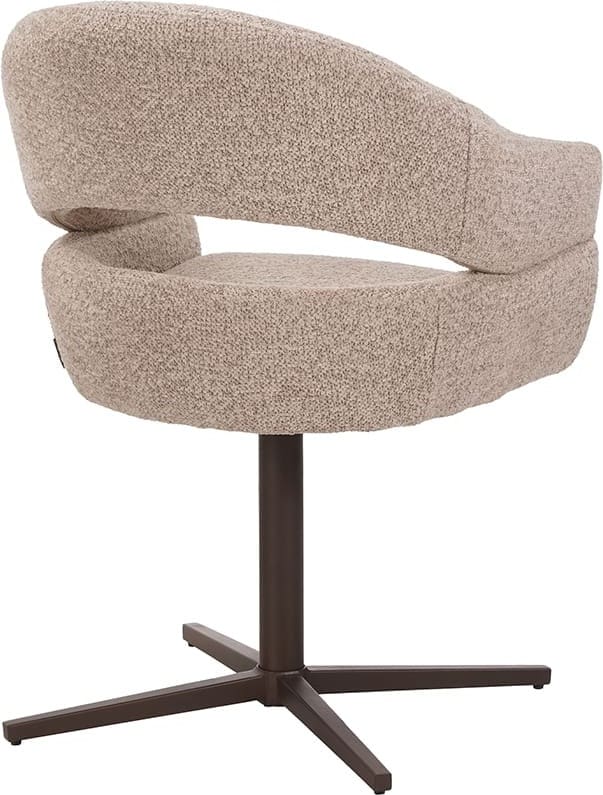 LABEL51 Eetkamerstoel Donna - Beige - Geweven - One Size Beige Eetkamerstoel