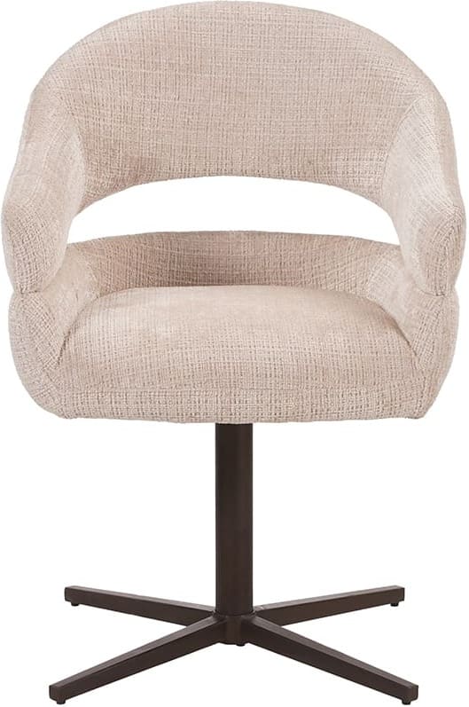 LABEL51 Eetkamerstoel Donna - Naturel - Chenille - One Size Naturel Eetkamerstoel
