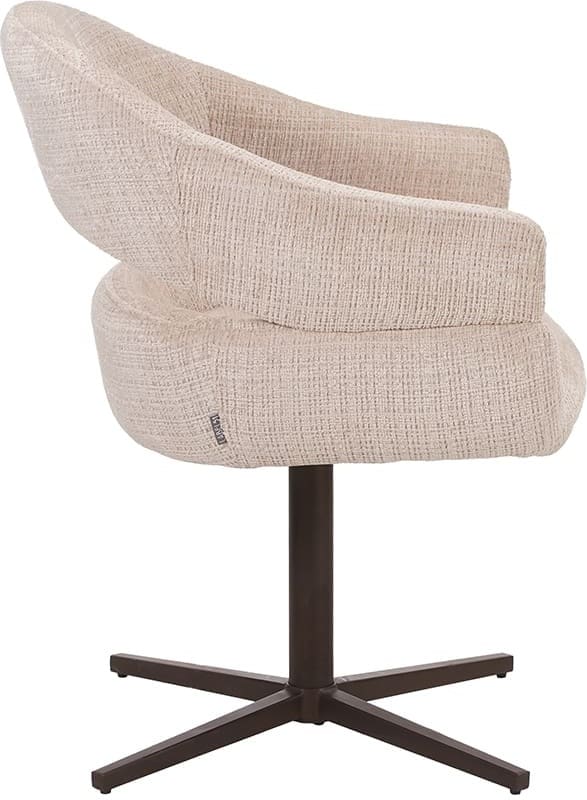 LABEL51 Eetkamerstoel Donna - Naturel - Chenille - One Size Naturel Eetkamerstoel