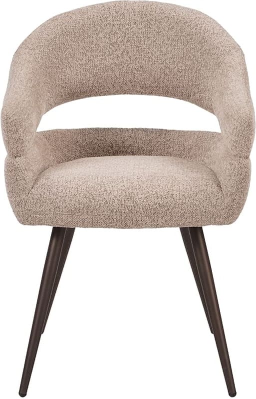 LABEL51 Eetkamerstoel Pia - Beige - Geweven - One Size Beige Eetkamerstoel