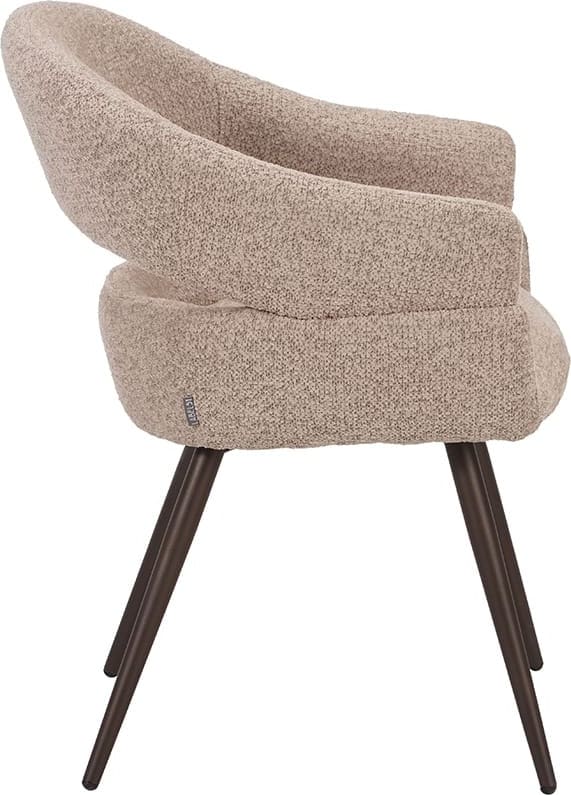 LABEL51 Eetkamerstoel Pia - Beige - Geweven - One Size Beige Eetkamerstoel