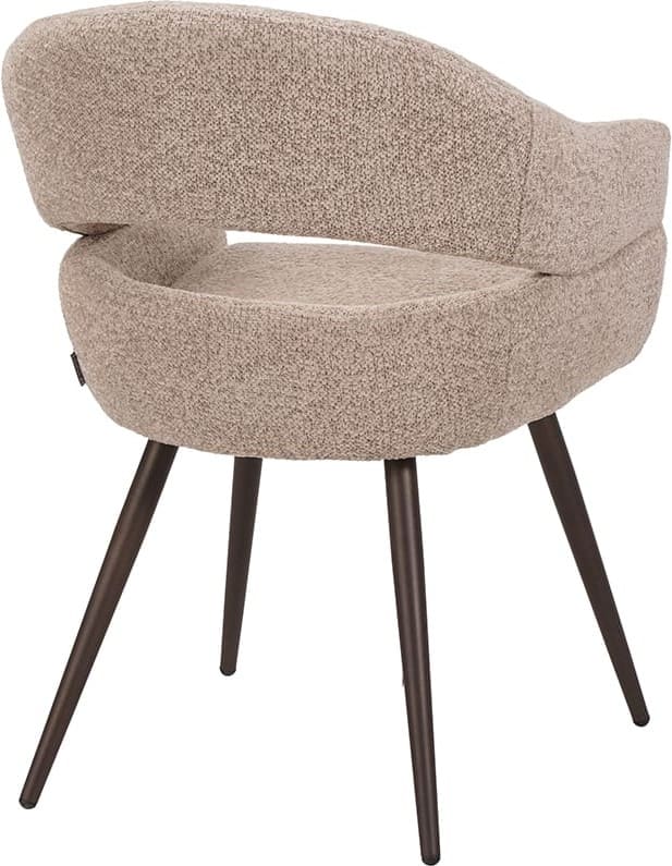LABEL51 Eetkamerstoel Pia - Beige - Geweven - One Size Beige Eetkamerstoel