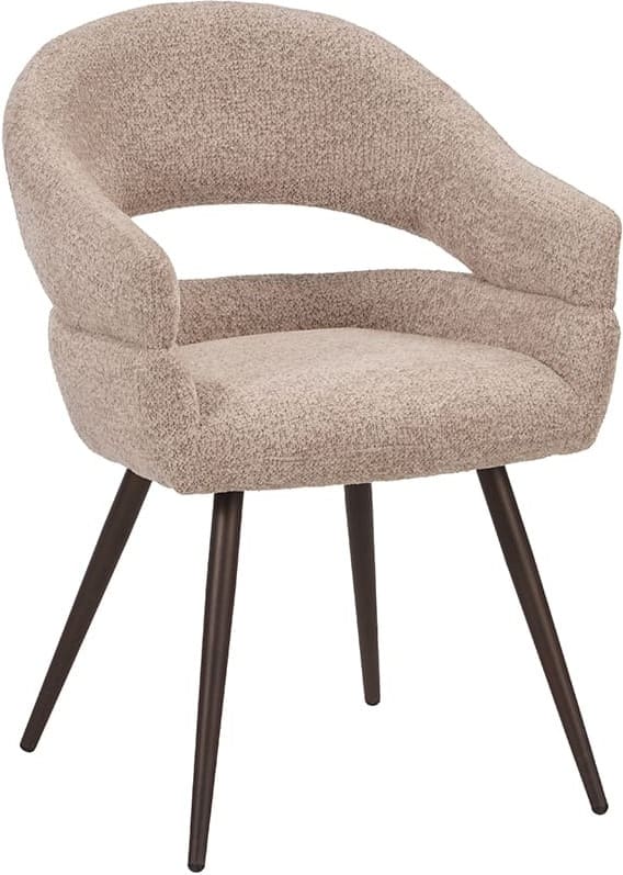 LABEL51 Eetkamerstoel Pia - Beige - Geweven - One Size Beige Eetkamerstoel