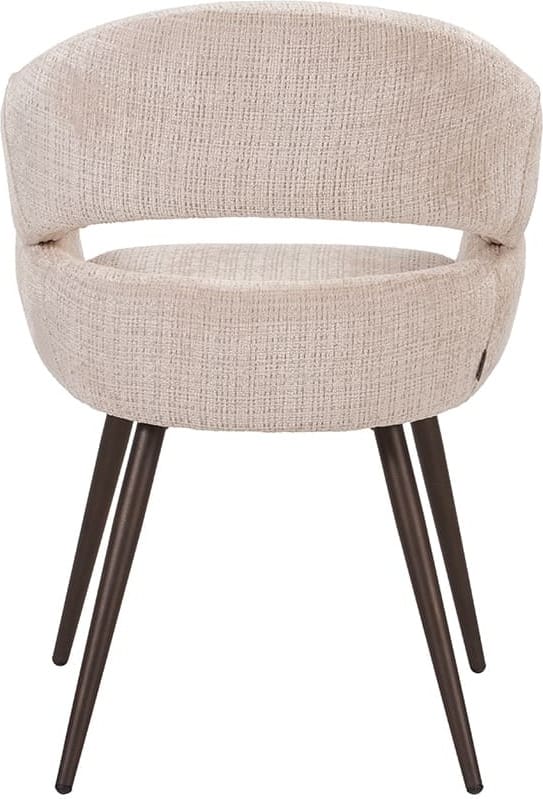 LABEL51 Eetkamerstoel Pia - Naturel - Chenille - One Size Naturel Eetkamerstoel