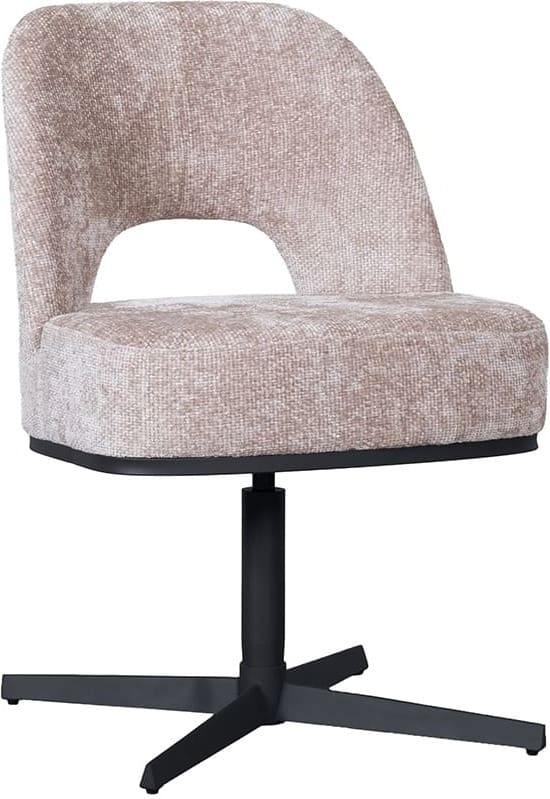 LABEL51 Eetkamerstoel Port Grimaud - Naturel - Chenille Naturel Eetkamerstoel