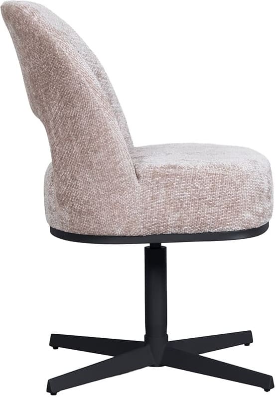 LABEL51 Eetkamerstoel Port Grimaud - Naturel - Chenille Naturel Eetkamerstoel