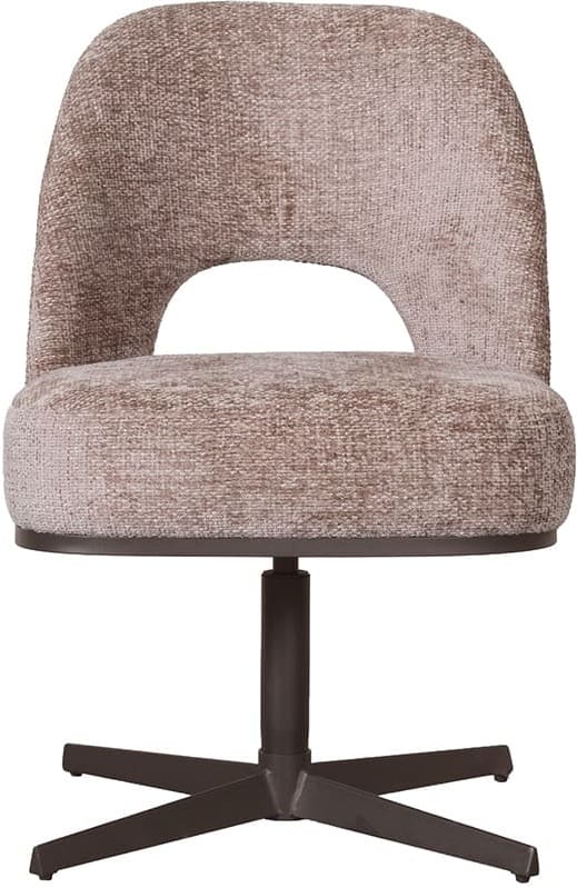 LABEL51 Eetkamerstoel Port Grimaud - Taupe - Chenille Taupe Eetkamerstoel