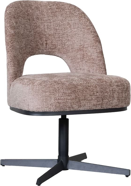 LABEL51 Eetkamerstoel Port Grimaud - Taupe - Chenille Taupe Eetkamerstoel