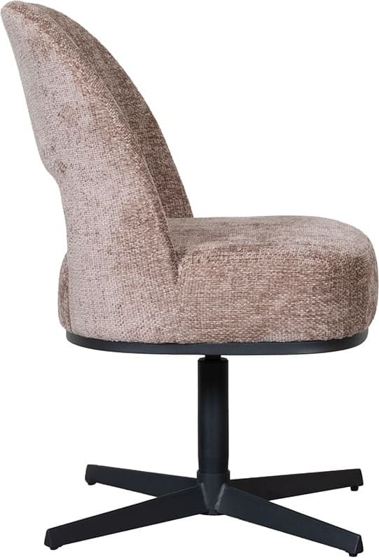 LABEL51 Eetkamerstoel Port Grimaud - Taupe - Chenille Taupe Eetkamerstoel