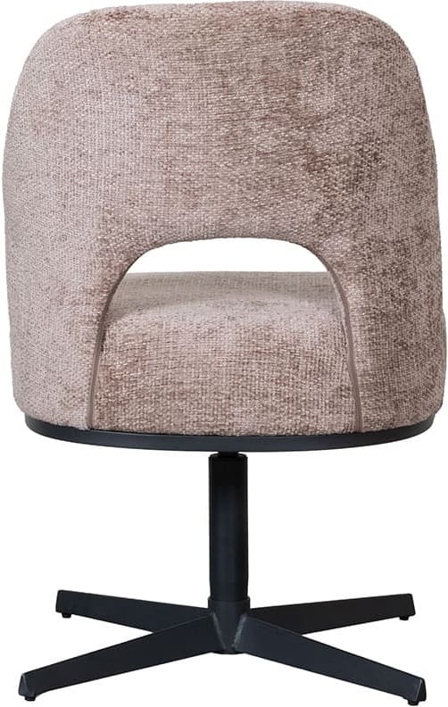 LABEL51 Eetkamerstoel Port Grimaud - Taupe - Chenille Taupe Eetkamerstoel