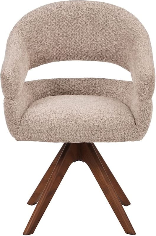 LABEL51 Eetkamerstoel Sofia - Beige - Geweven - One Size Beige Eetkamerstoel