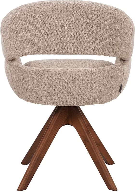 LABEL51 Eetkamerstoel Sofia - Beige - Geweven - One Size Beige Eetkamerstoel